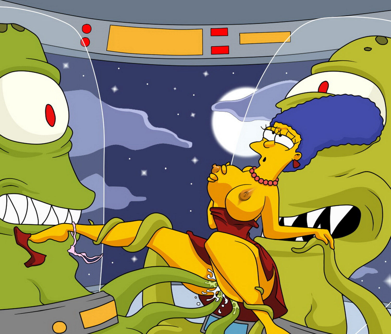 Kodos and Marge Simpson Alien Nipples Tits Tentacle