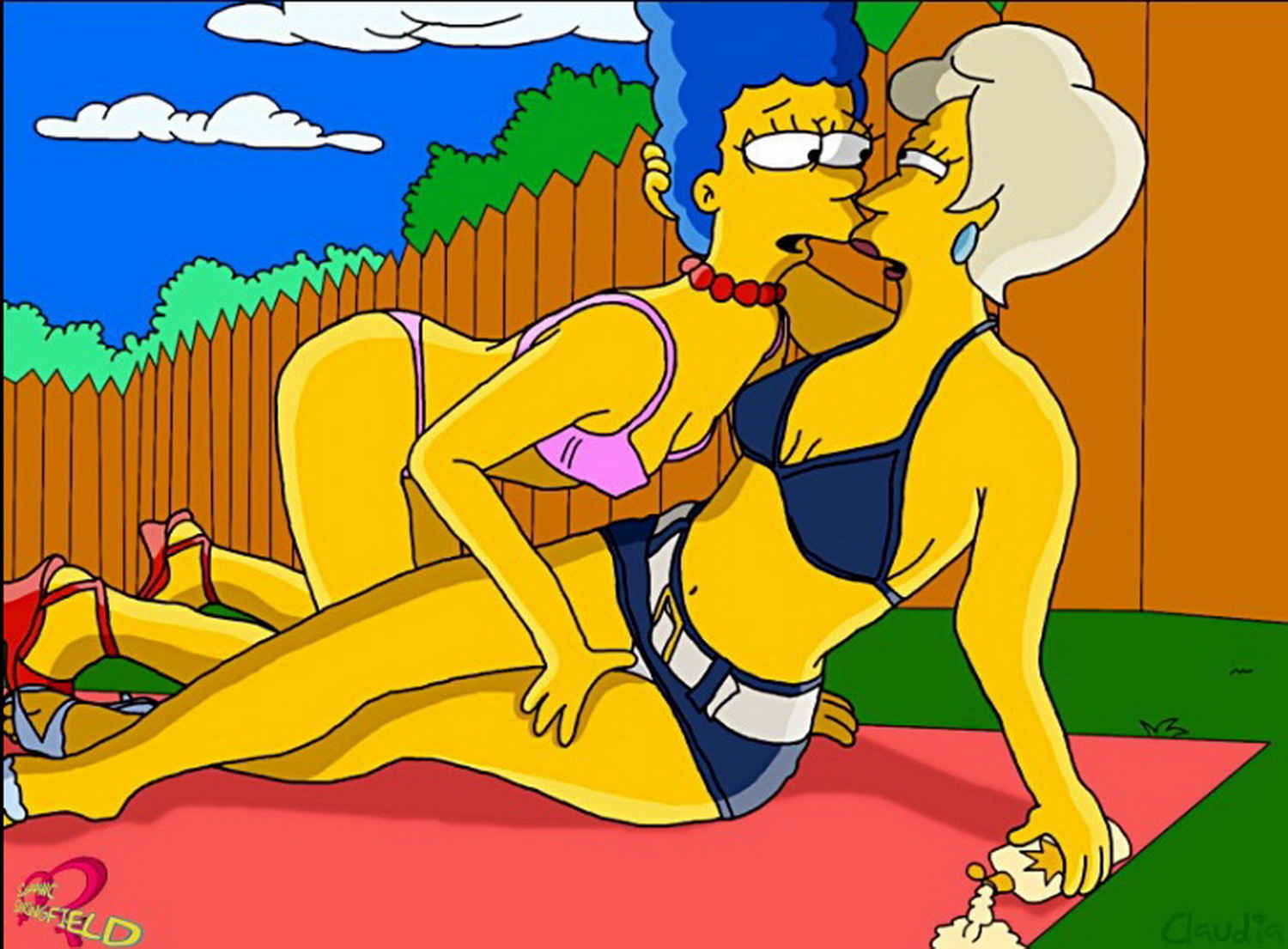 Lindsey Naegle and Marge Simpson Yuri Legs Milf