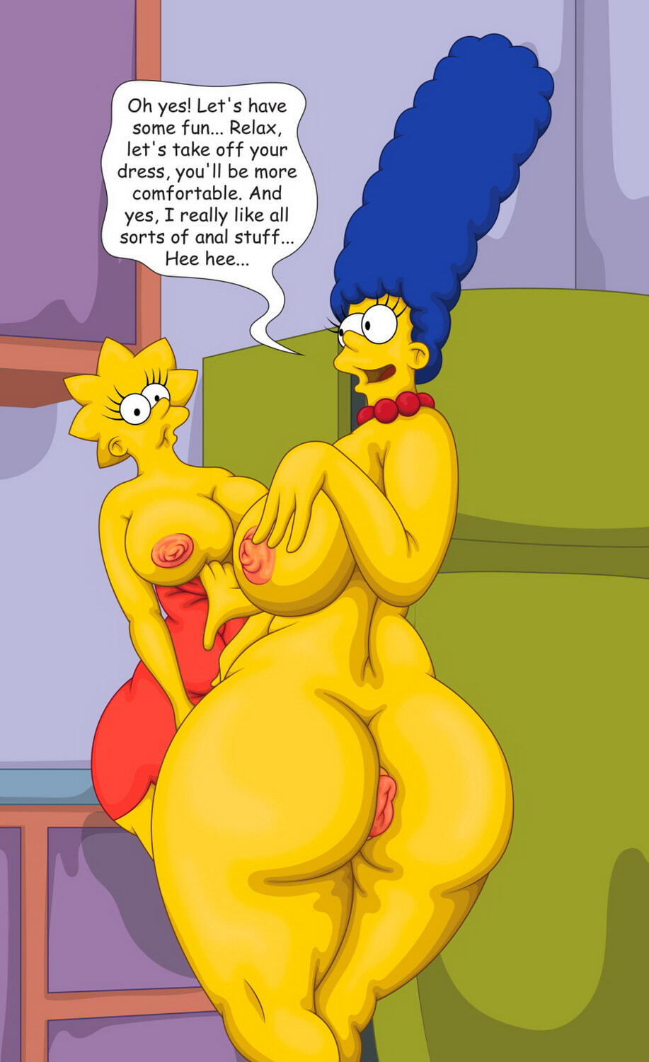Milf Anal Cartoons - Lisa Simpson and Marge Simpson Anal Sex Chubby Fat Ass Milf < Your Cartoon  Porn