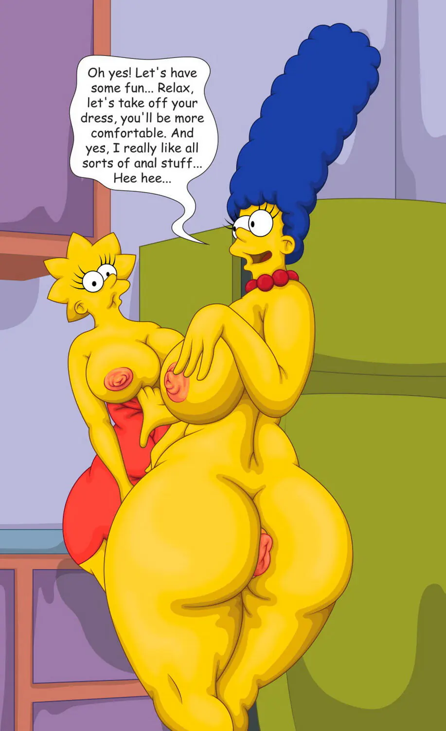 Lisa Simpson and Marge Simpson Anal Sex Chubby Fat Ass Milf