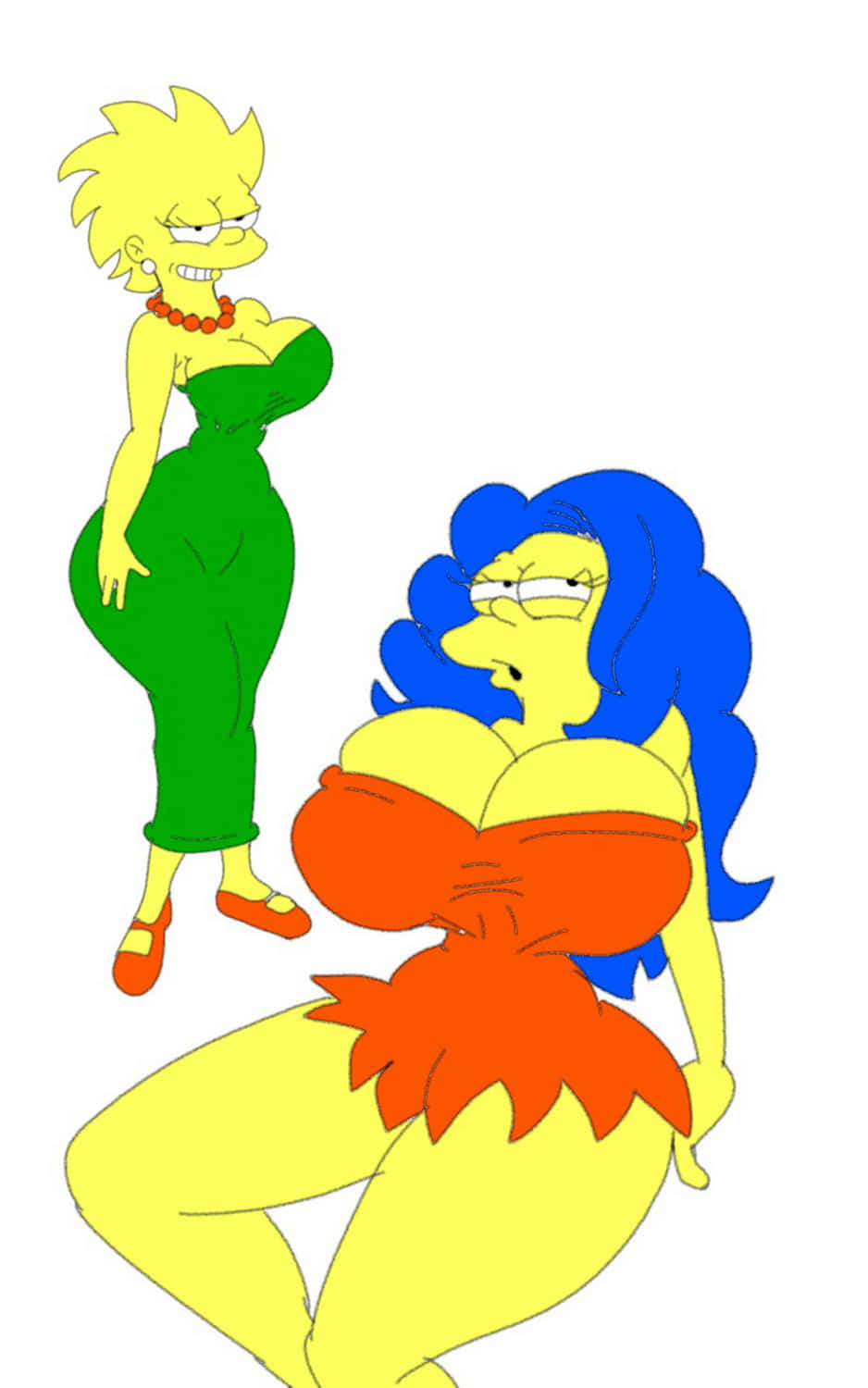 Lisa Simpson and Marge Simpson Tits Dat Ass Milf Big Breast