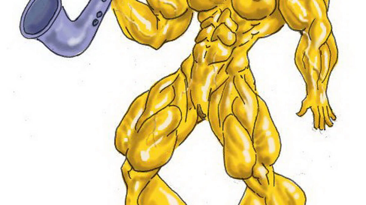 Nude female cartoon muscle