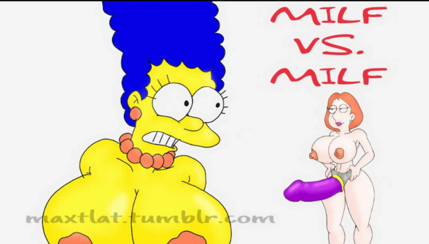 Lois Griffin and Marge Simpson Tits Huge Dildo Milf Yuri Big Breast
