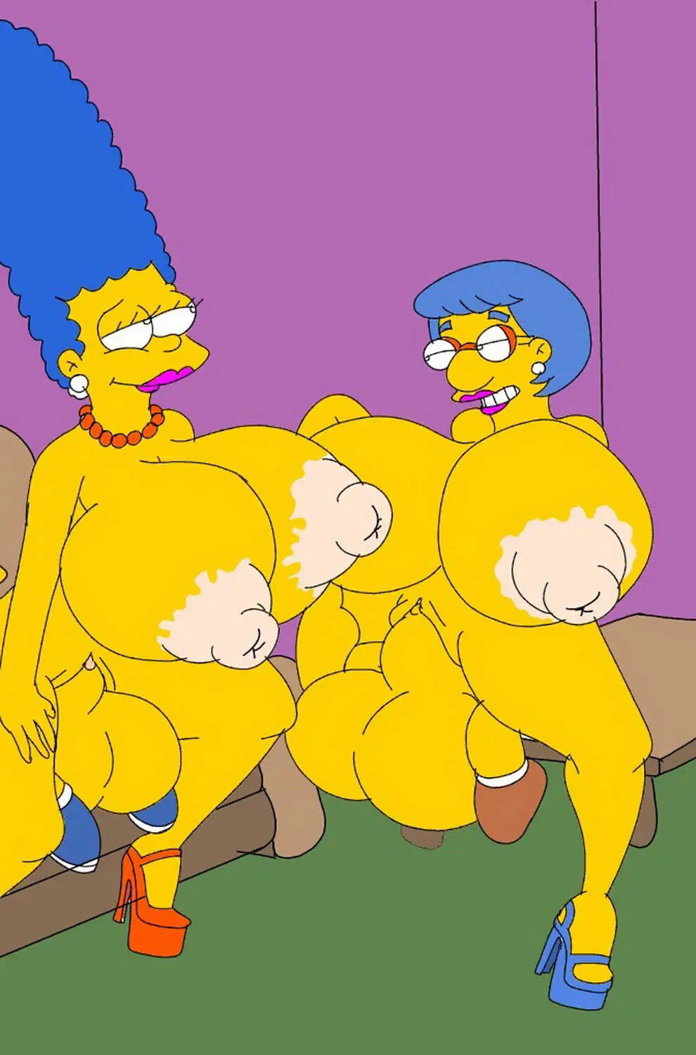 Luann Van Houten and Marge Simpson Huge Penis Sex Nipples Tits Milf