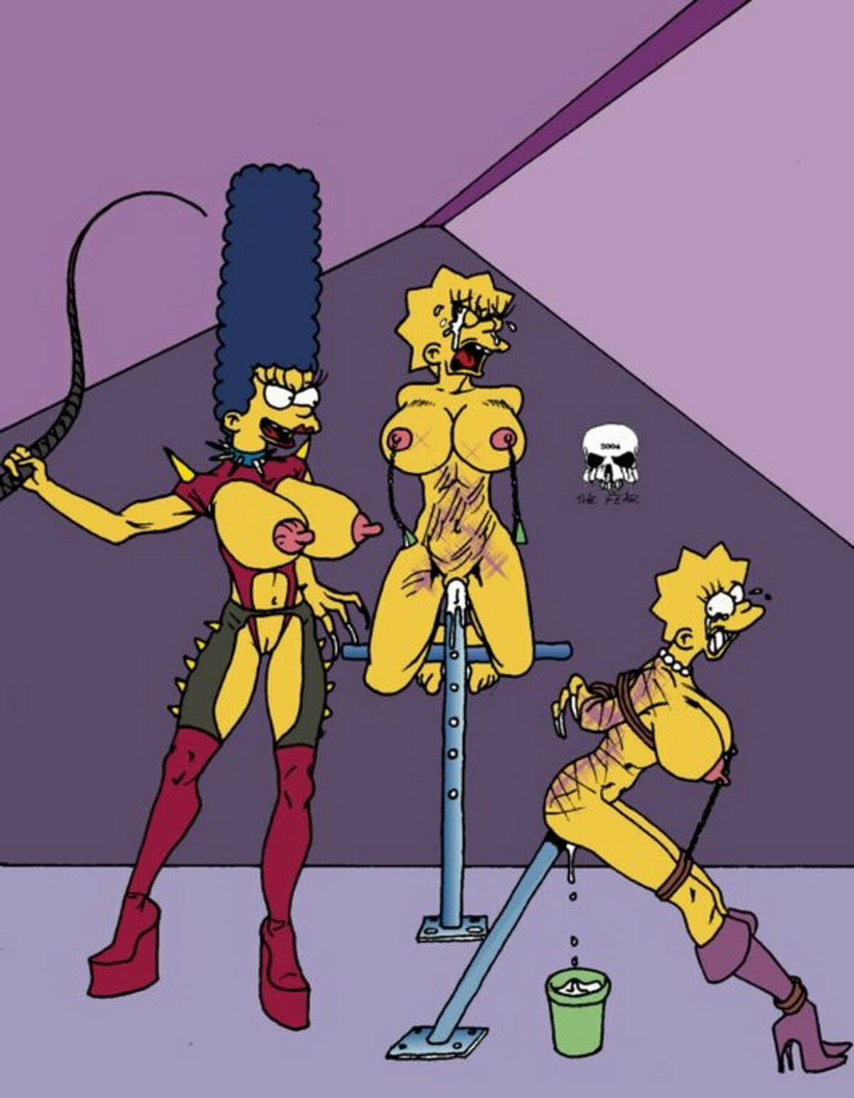 Simpsons Spanking Cartoon - Maggie Simpson and Lisa Simpson Femdom Bdsm Spanking Whip < Your Cartoon  Porn