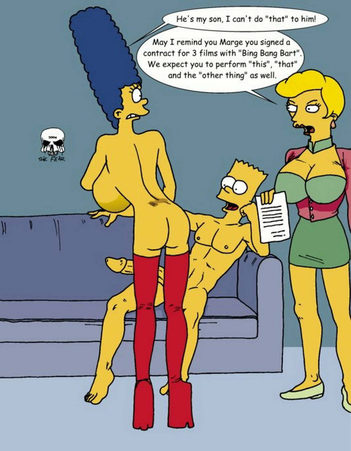 Marge Simpson and Bart Simpson Big Breast Tits