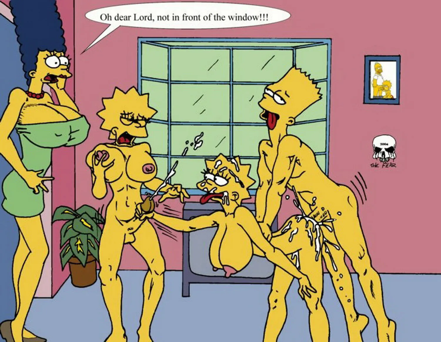 Marge Simpson and Bart Simpson Futanari Handjob Cum Tits Intersex