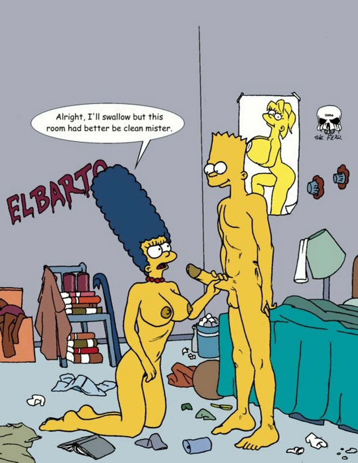 Marge Simpson and Bart Simpson Handjob Penis Tits Nude