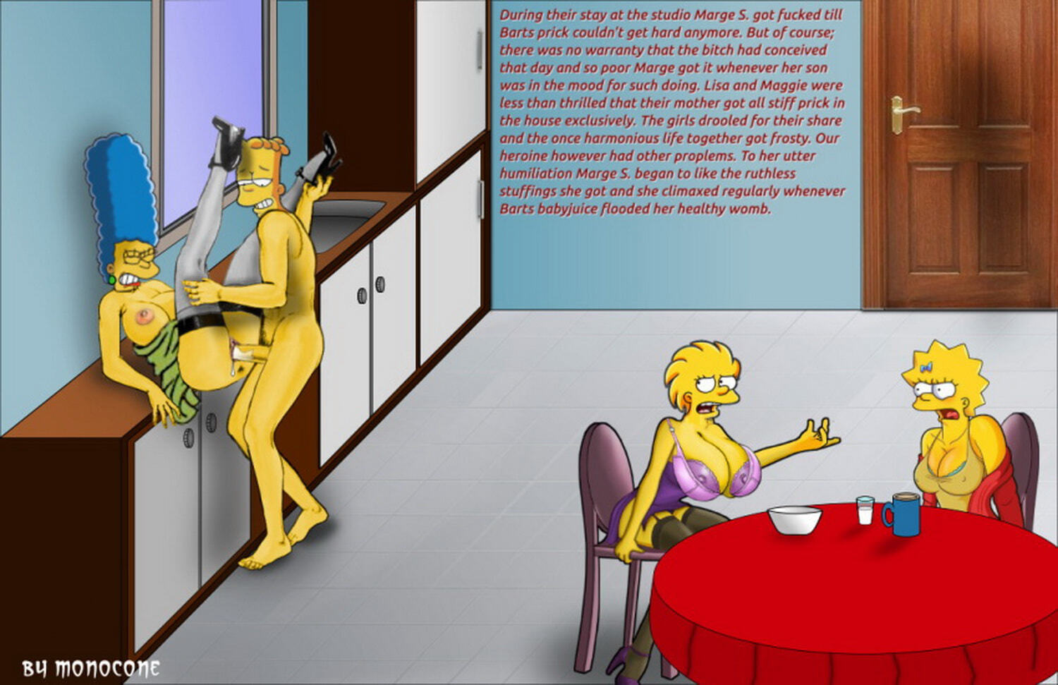 Marge Simpson and Bart Simpson Stockings Shaved Pussy