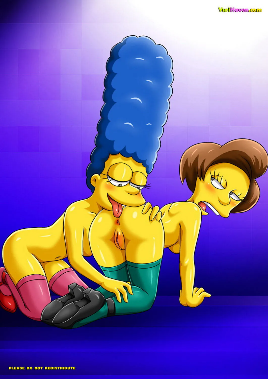 Marge Simpson and Edna Krabappel Yuri Pussy Nipples