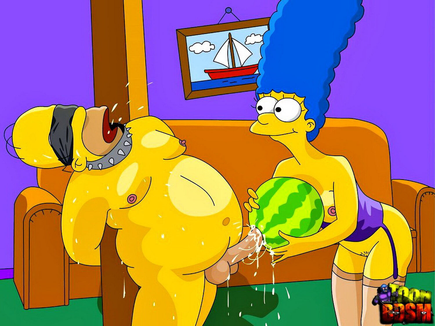Marge Simpson and Homer Simpson Hentai XXX Art.