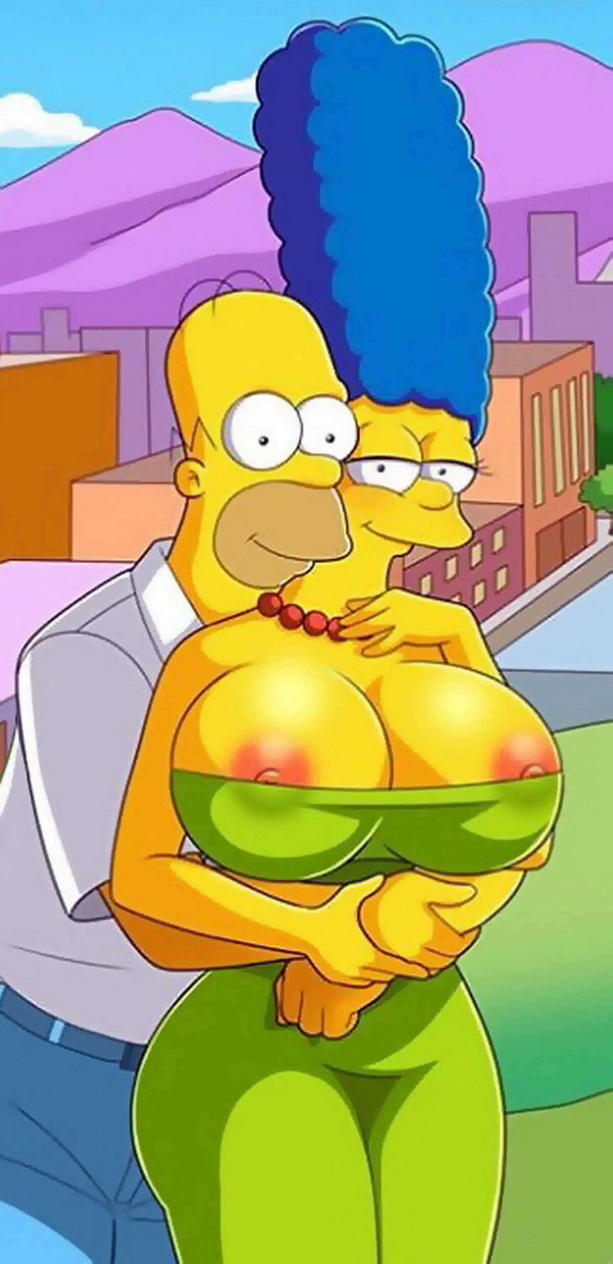 Marge Simpson and Homer Simpson Nipples Big Breast < Your Cartoon Porn