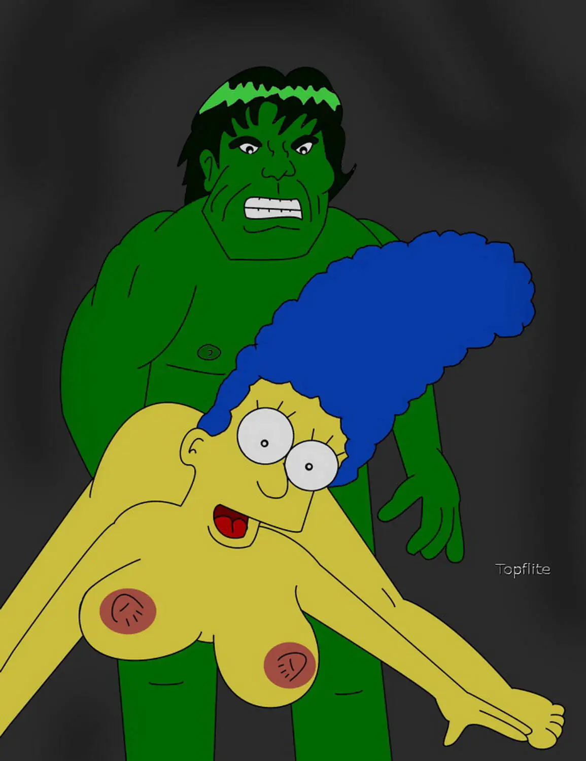 Marge Simpson and Hulk XXX Hentai