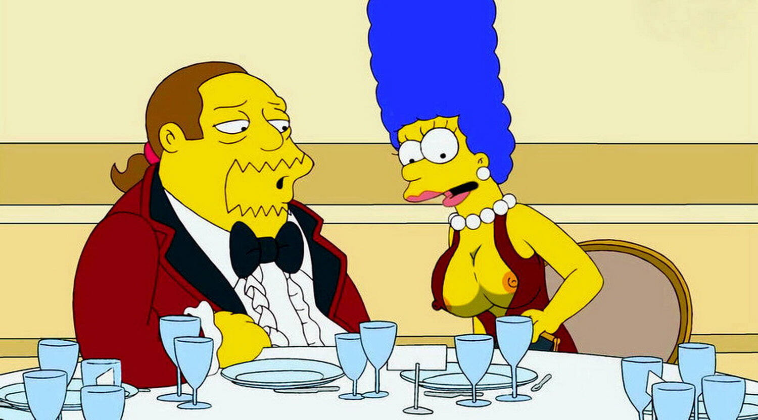 Marge Simpson and Jeff Albertson Nipples Tits Erect Nipples