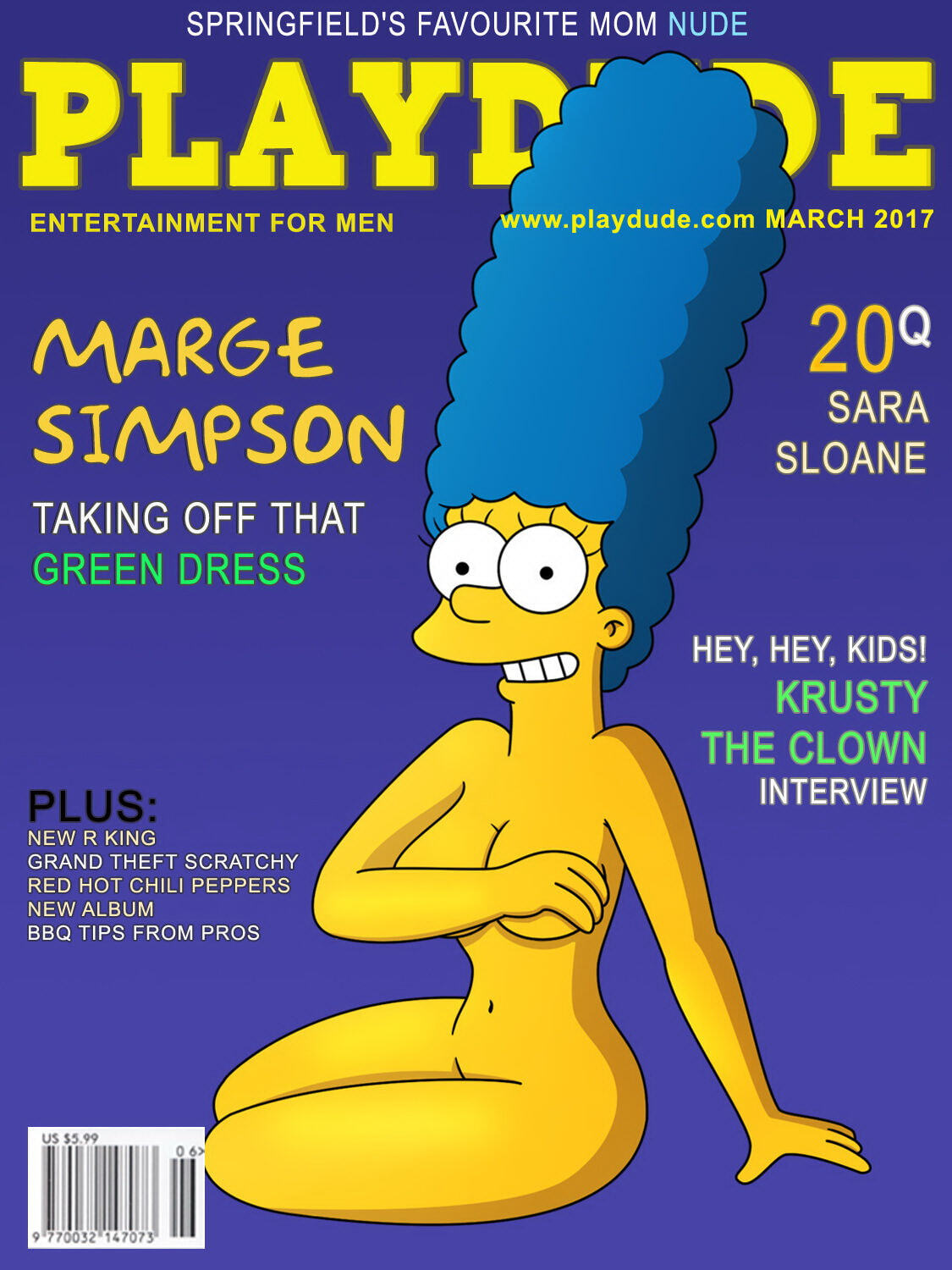 Marge Simpson and Krusty The Clown Nude Big Breast No Nipples Tits