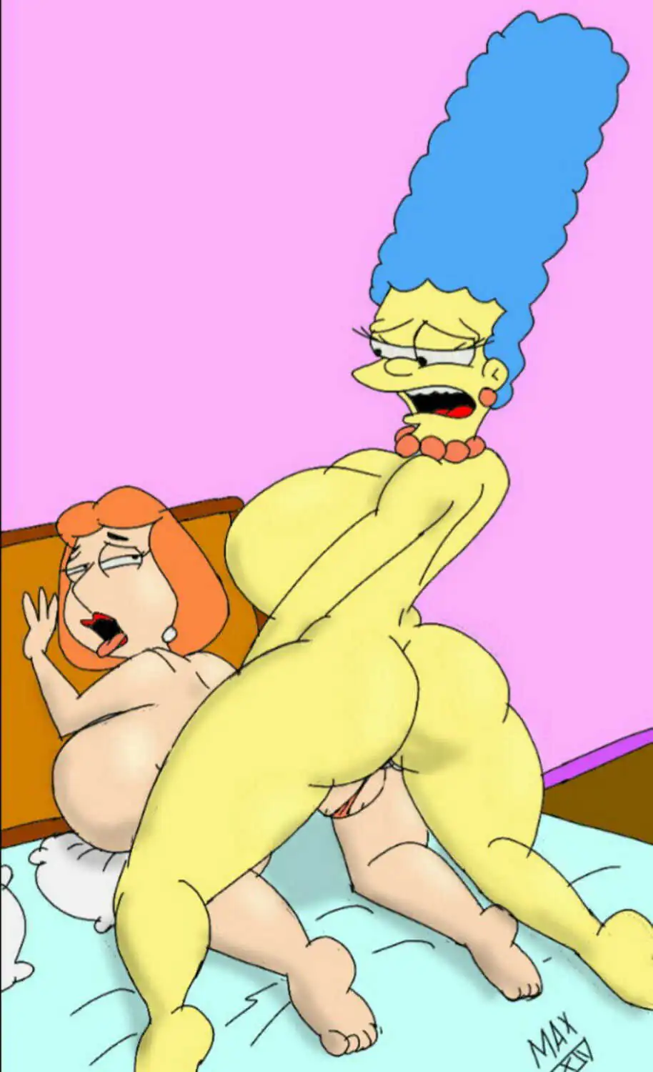 Marge Simpson and Lois Griffin Big Breast Yuri Milf Huge Ass Tits