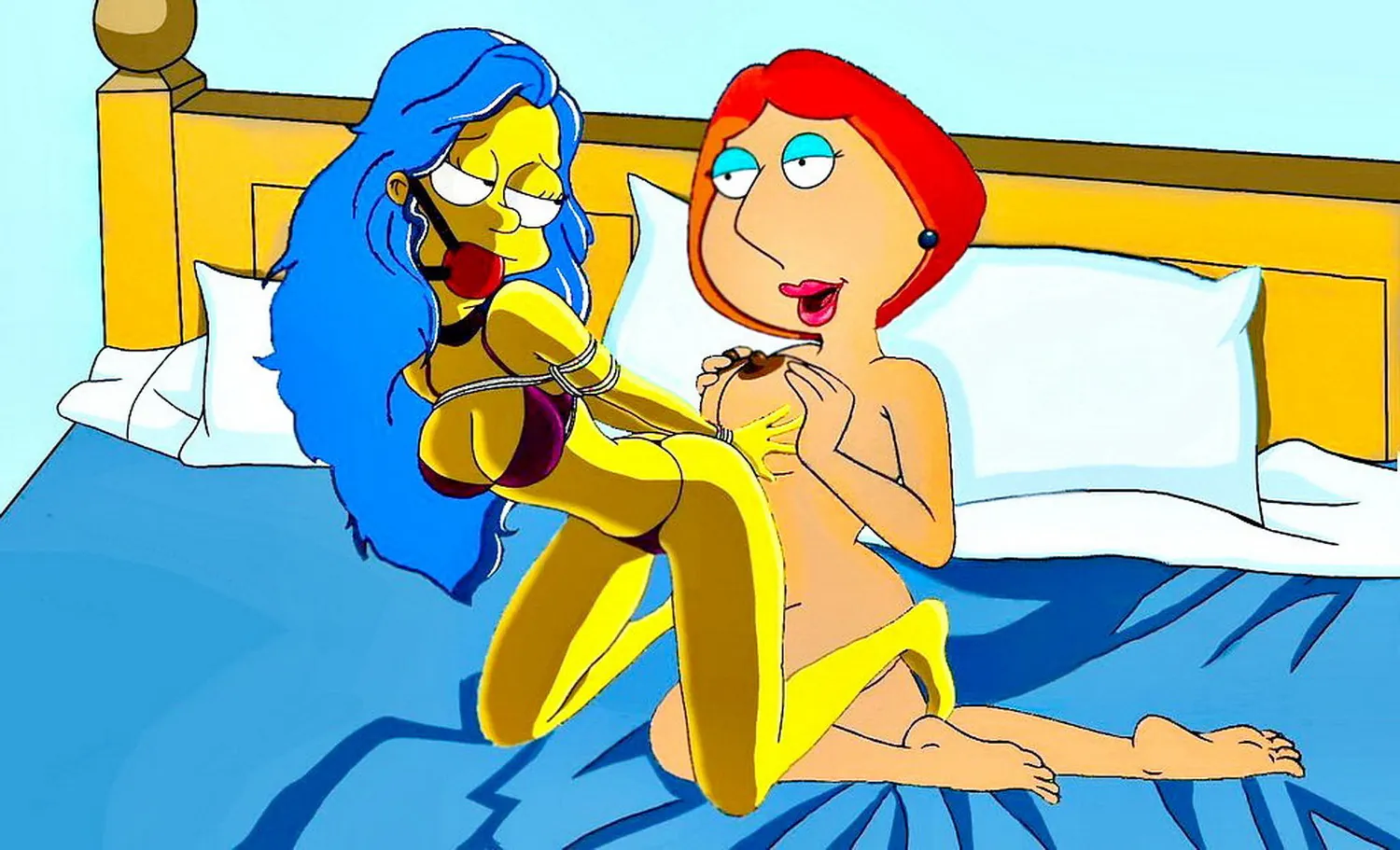 Marge Simpson and Lois Griffin Yuri Femdom