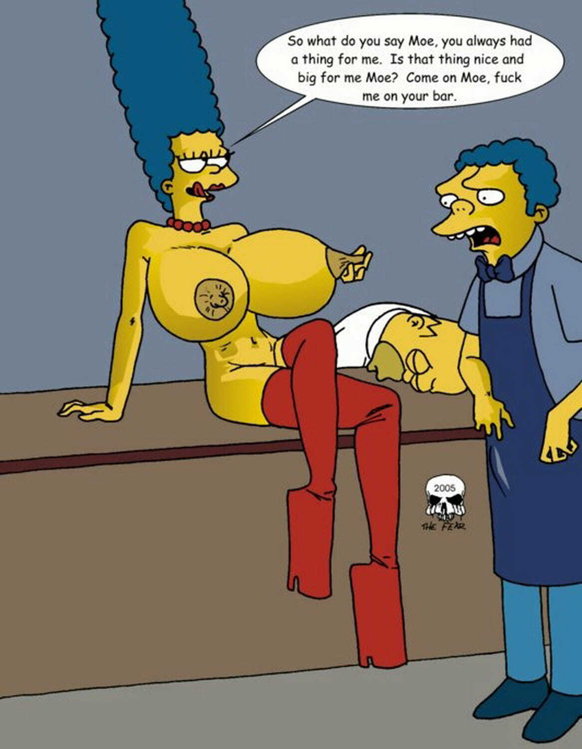 Marge Simpson and Moe Szyslak Hentai XXX Adult