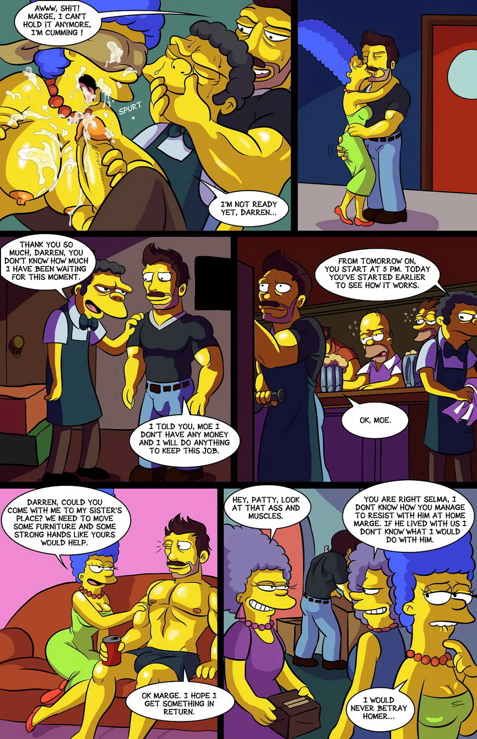 Marge Simpson and Moe Szyslak Hentai XXX