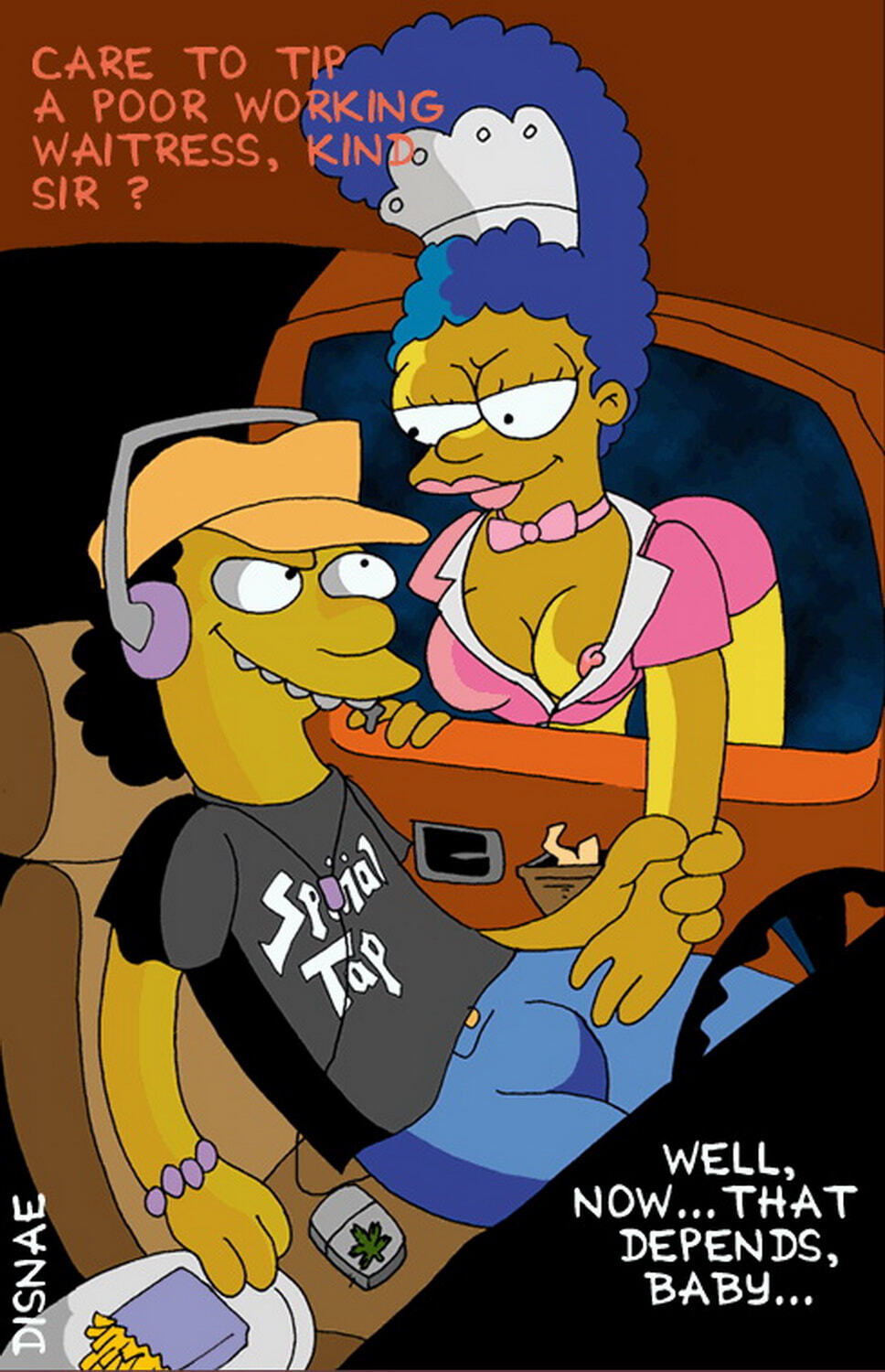 Marge Simpson and Otto Mann Tits