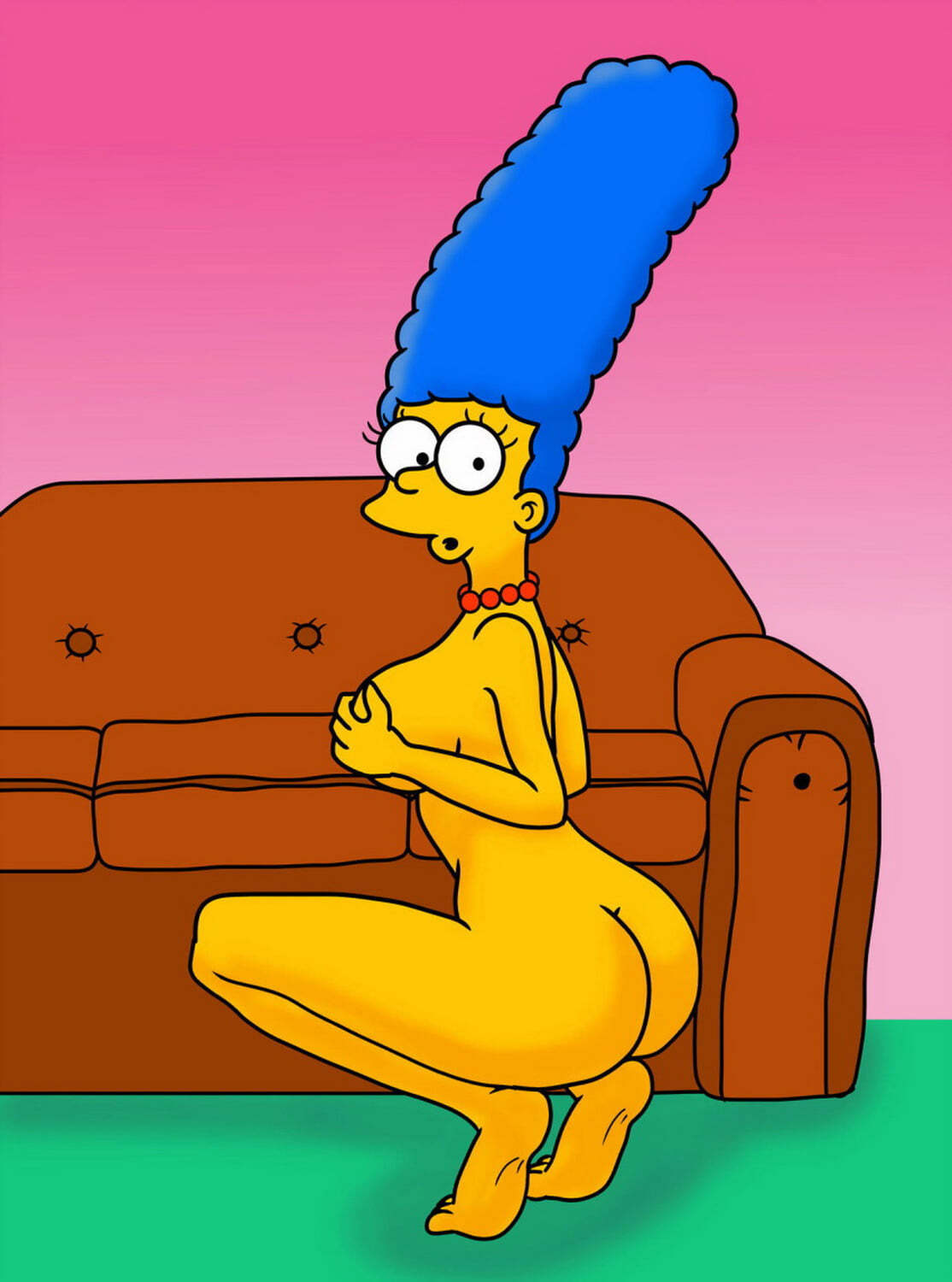 Marge Simpson Big Breast Nude Hand On Breast