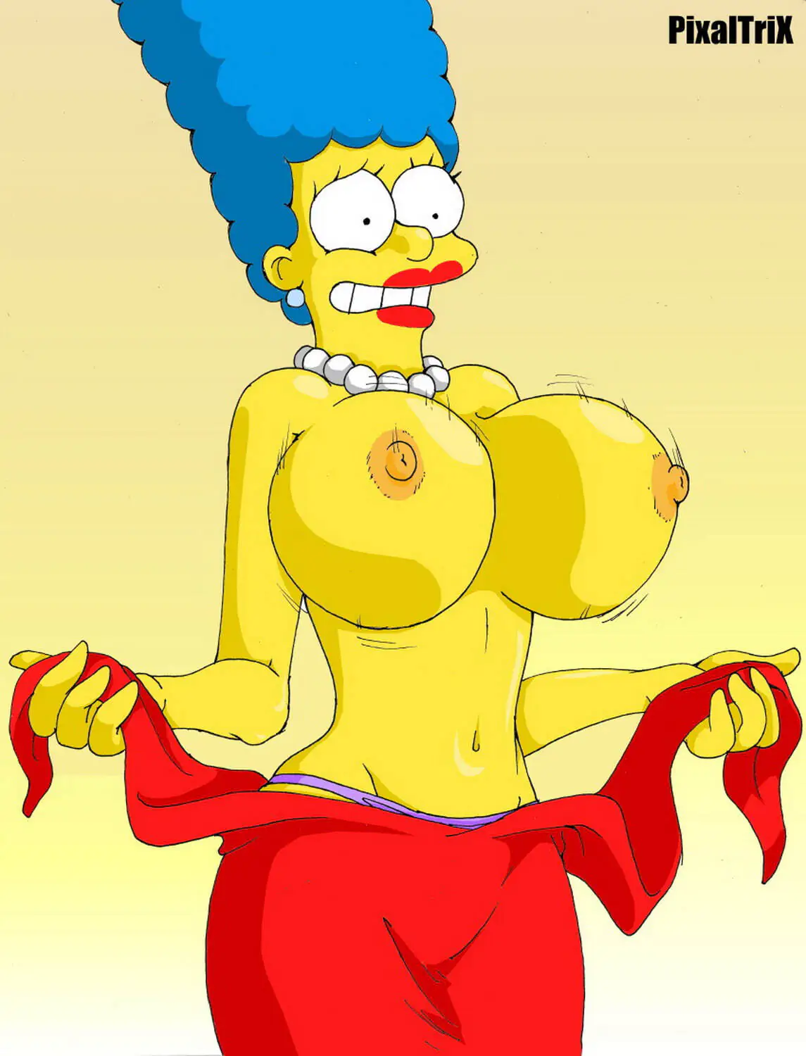 Marge Simpson Big Breast Tits Panties Topless Milf