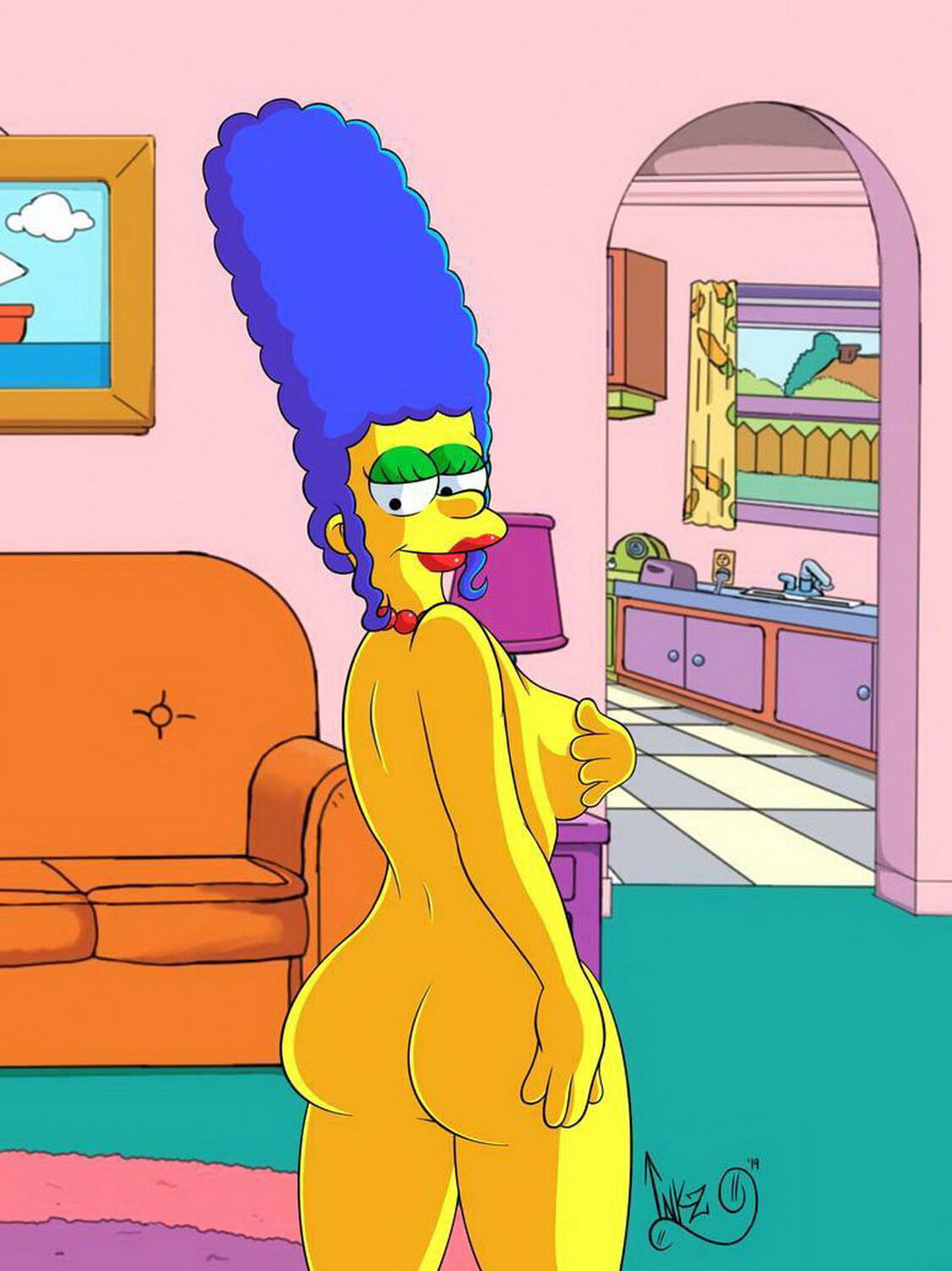 Marge Simpson Hand On Breast Tits Nude