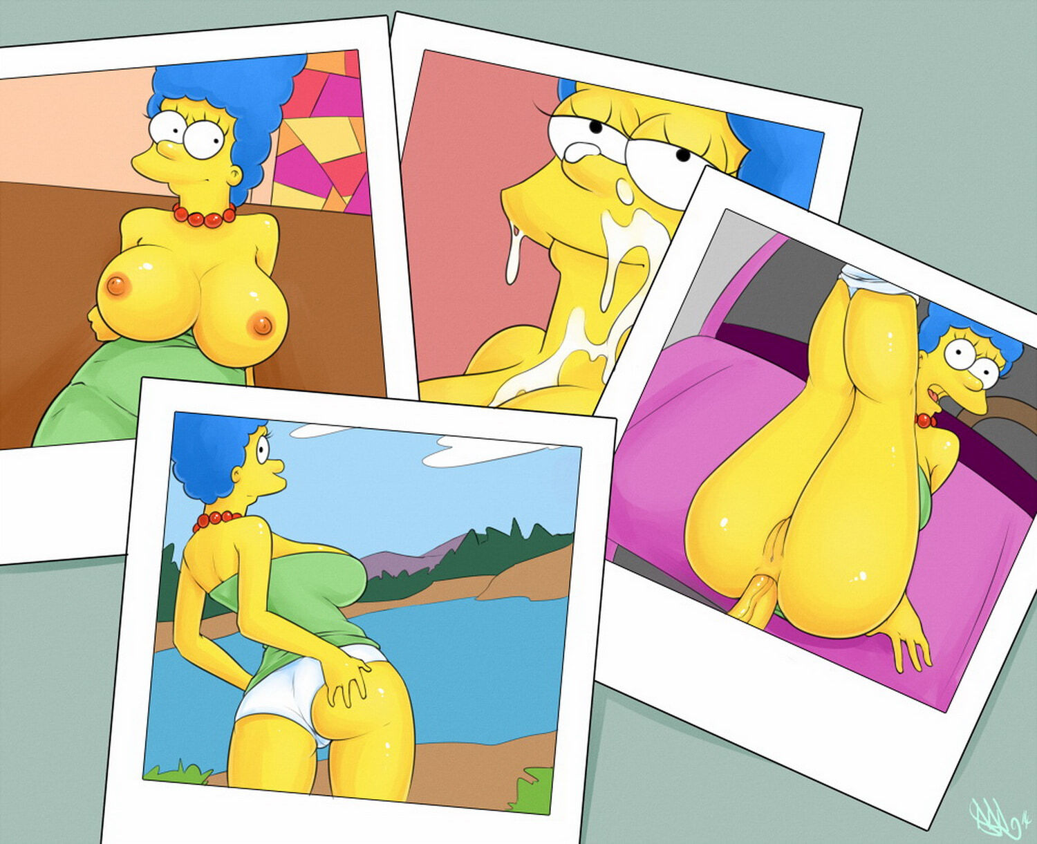 Marge Simpson Nipples Legs Up Cum Exposed Breasts Anal Sex Tits