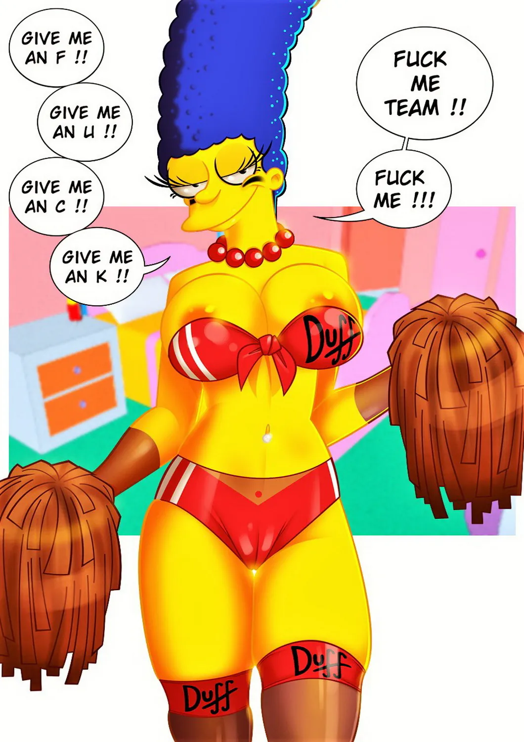Marge Simpson Panties Stockings Erect Nipples Big Breast