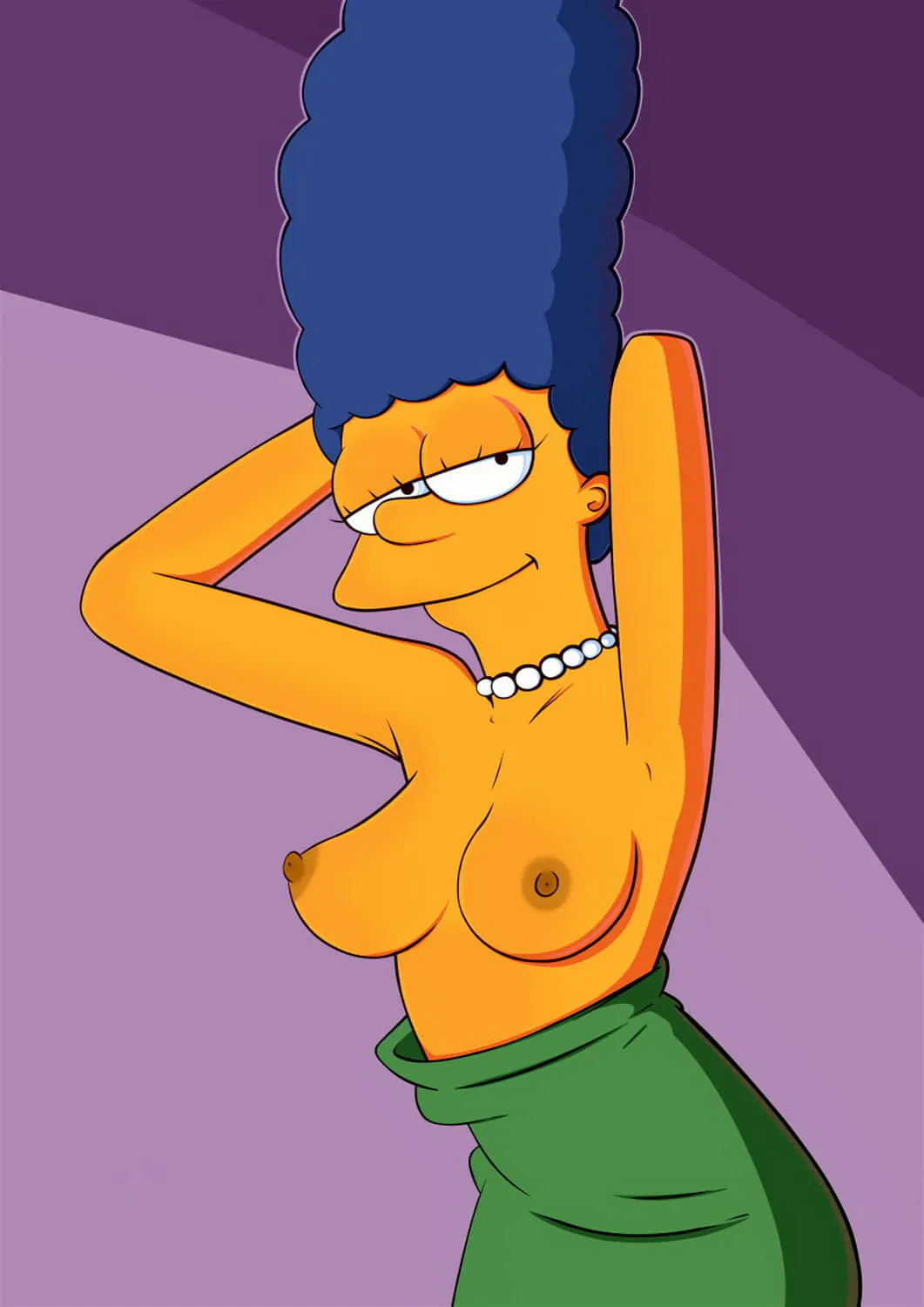Marge Simpson Tits Erect Nipples Topless