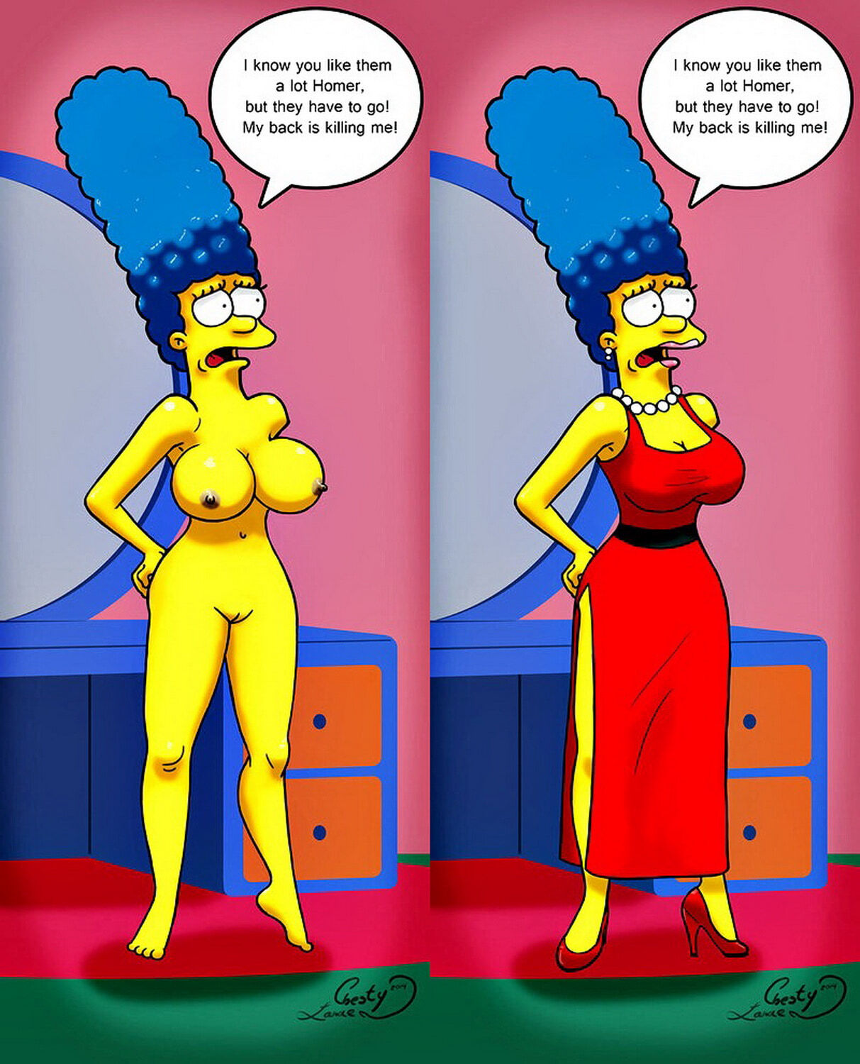 Marge Simpson Tits Pussy Nipples Nude Big Breast