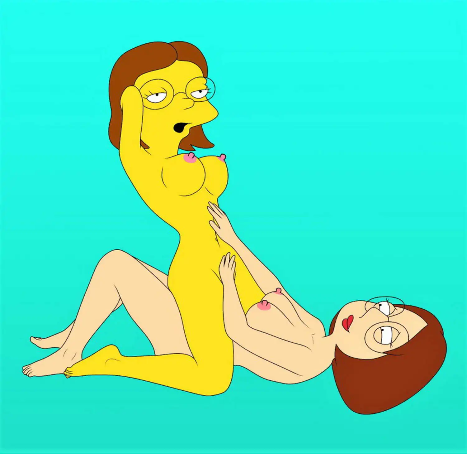 Meg Griffin and Elizabeth Hoover Erect Nipples Nude Yuri Tits