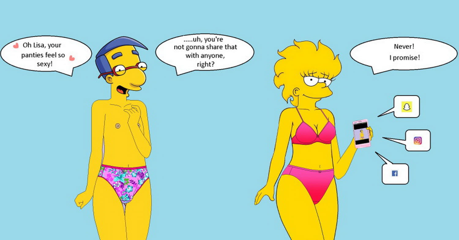 Milhouse Van Houten and Lisa Simpson Crossdressing Panties.