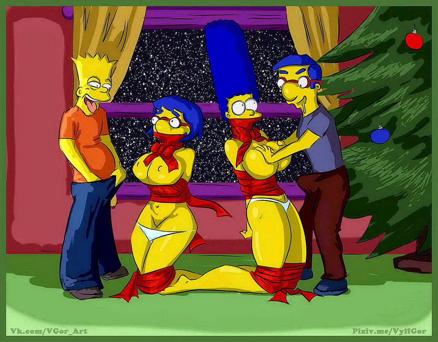 Milhouse Van Houten Hand On Breasts