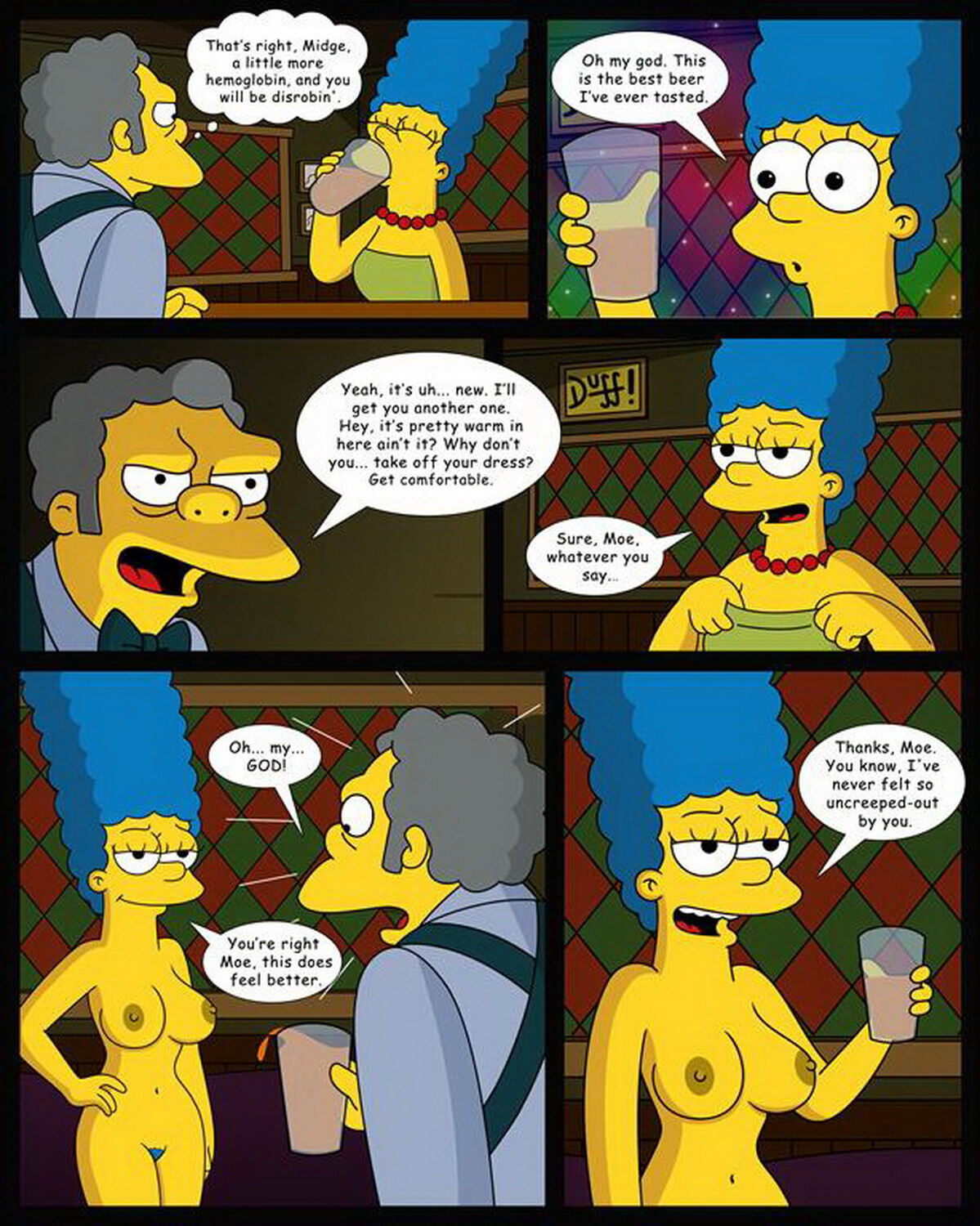 Moe Szyslak and Marge Simpson XXX Hentai