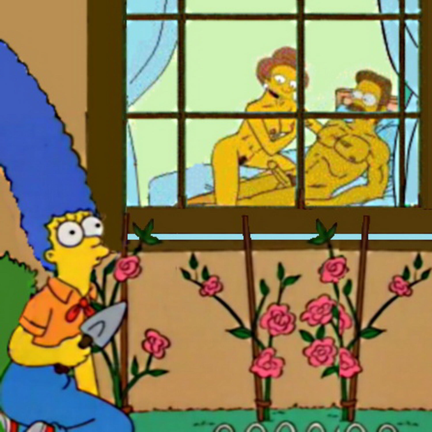 Ned Flanders and Edna Krabappel Hentai XXX