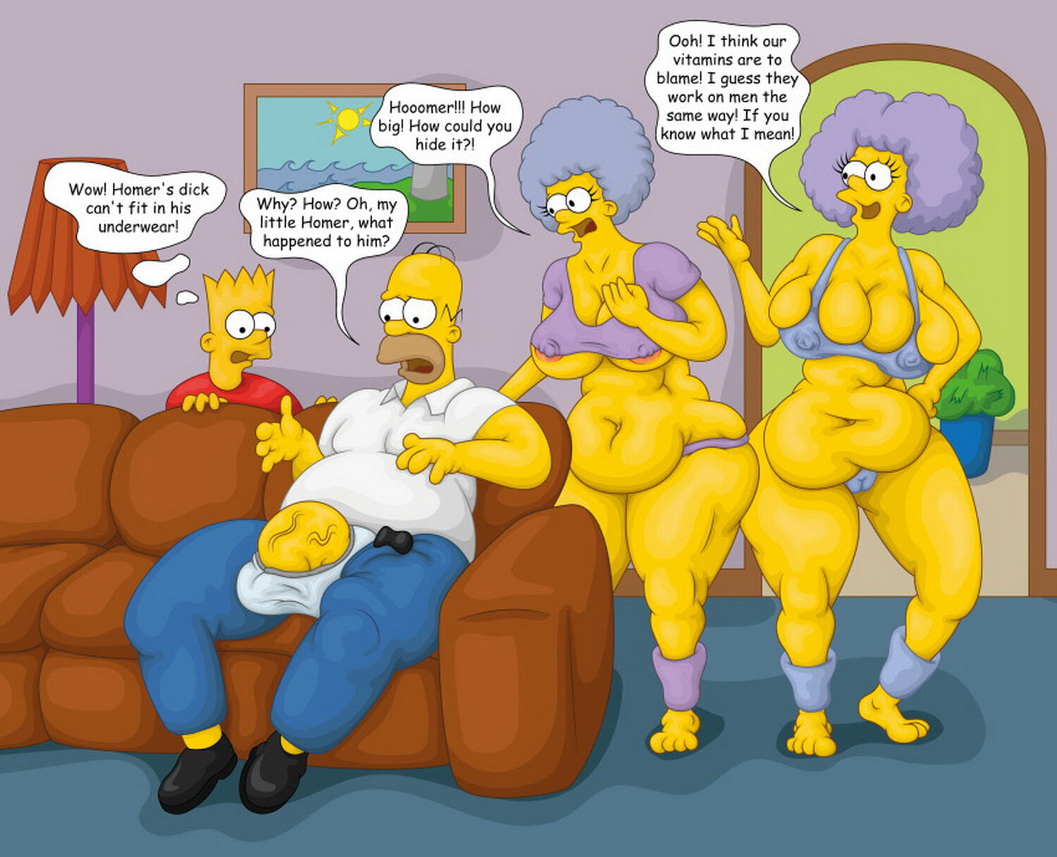 Bbw Xxx Cartoons - Patty and Selma Bouvier and Homer Simpson Big Breast Chubby XXX > Your Cartoon  Porn