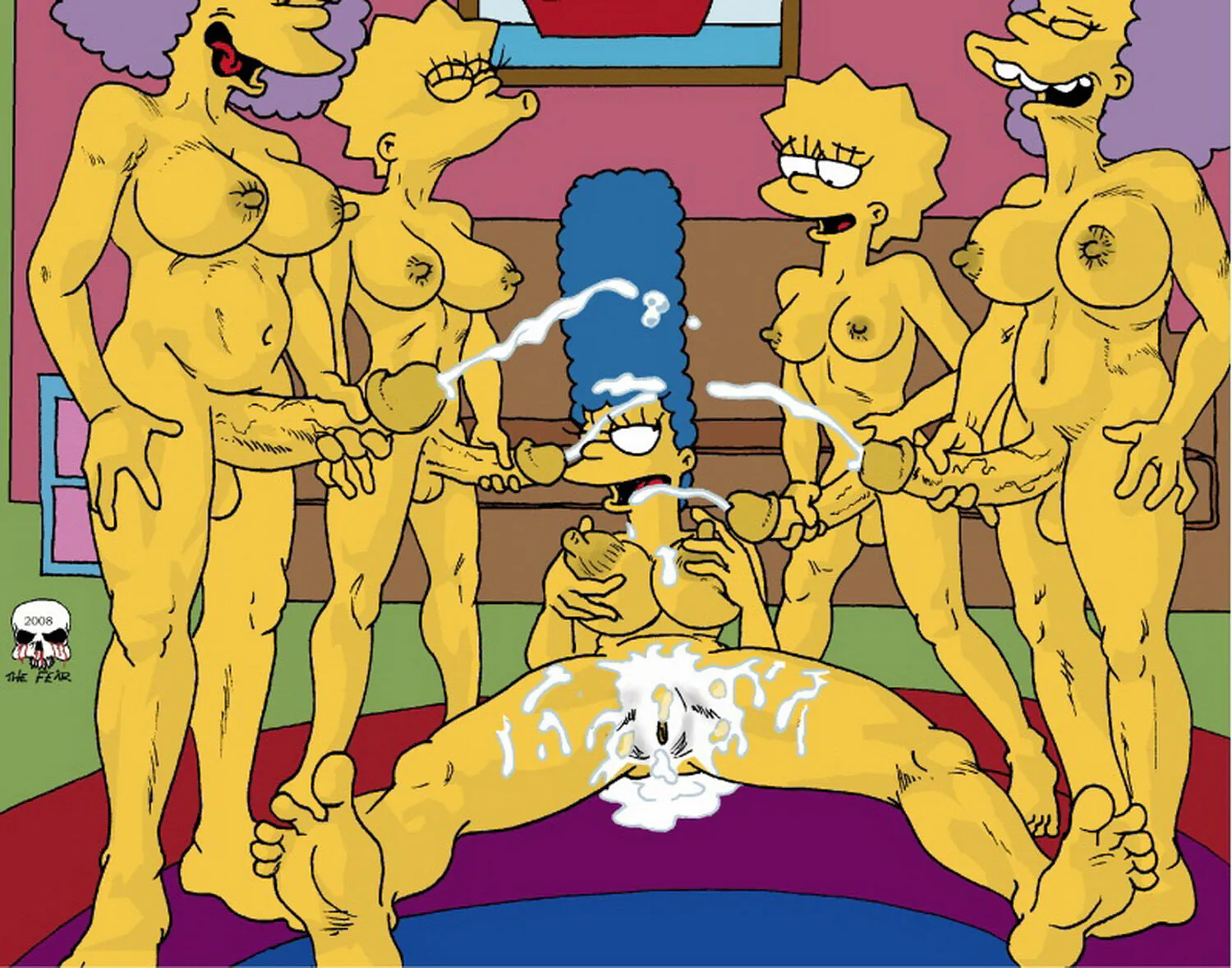 Patty and Selma Bouvier and Maggie Simpson Intersex Masturbation