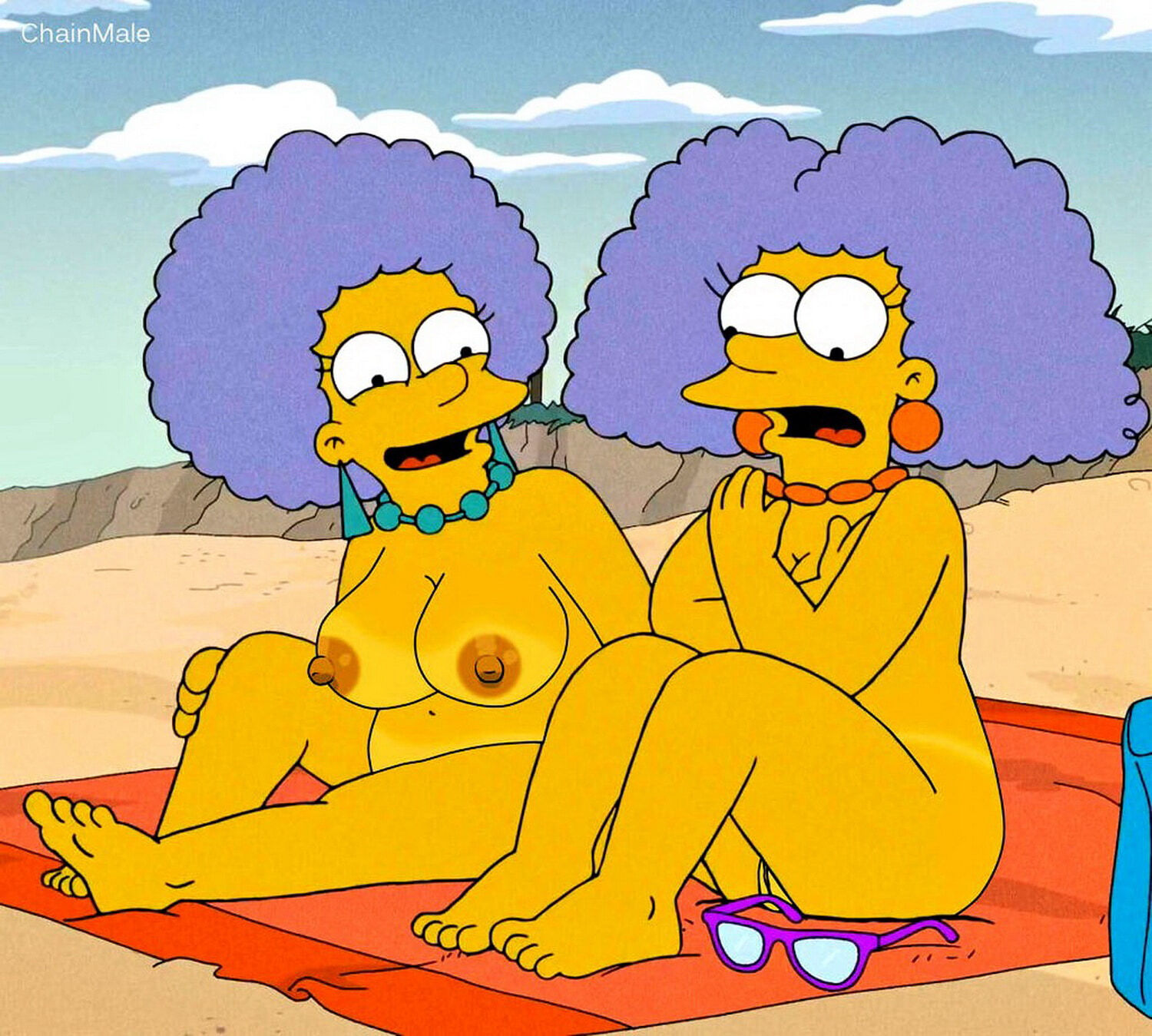 Patty and Selma Bouvier Pussy Tits Nipples Nude Big Breast Piercing.