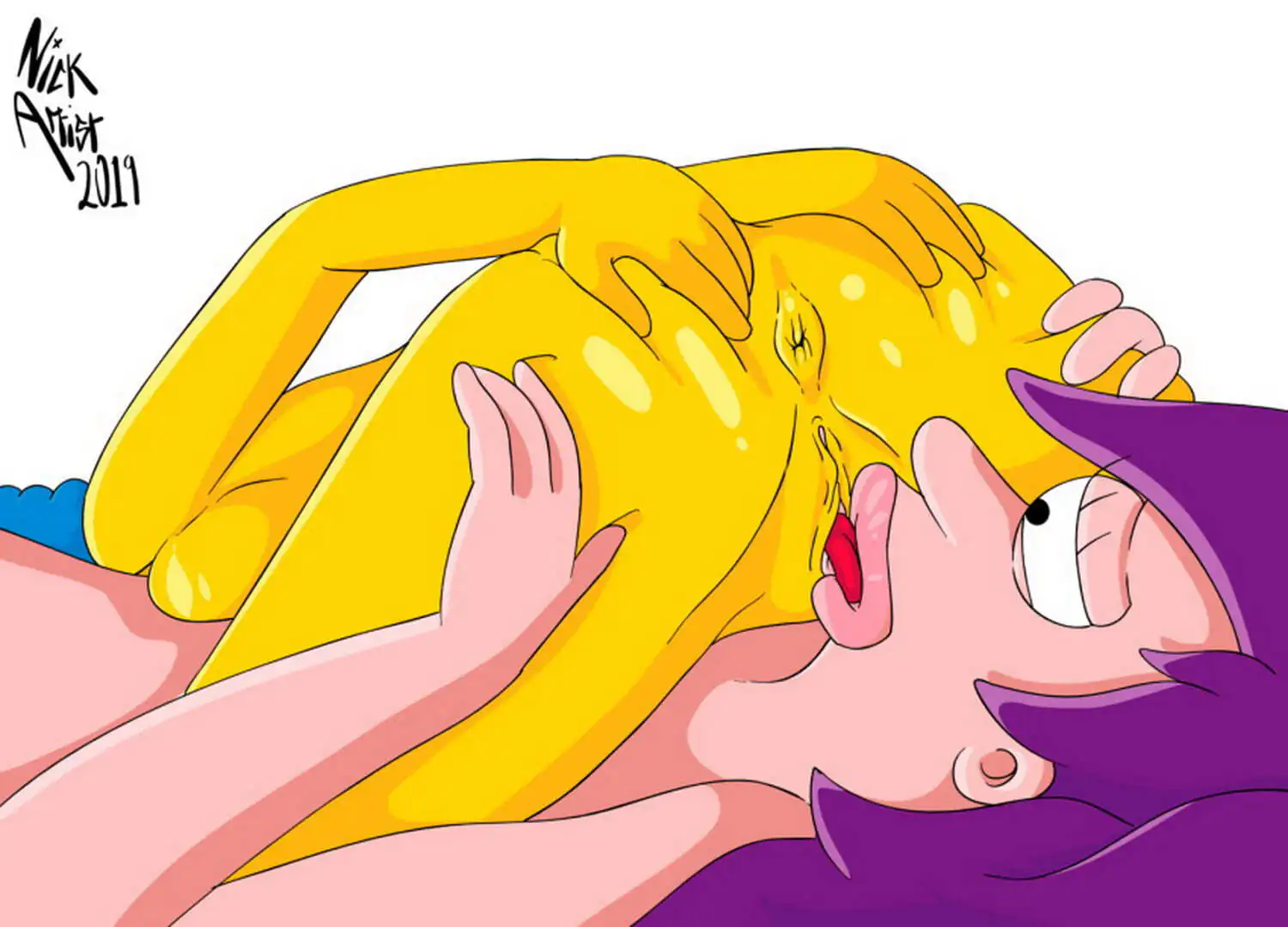 Turanga Leela and Marge Simpson Yuri Shaved Pussy