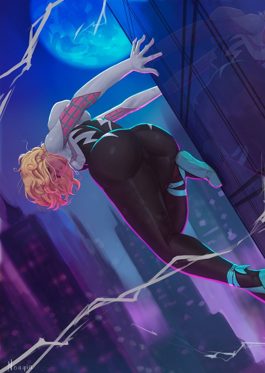 Ghost-Spider and Spider-Gwen Solo Female Superheroine Female Only