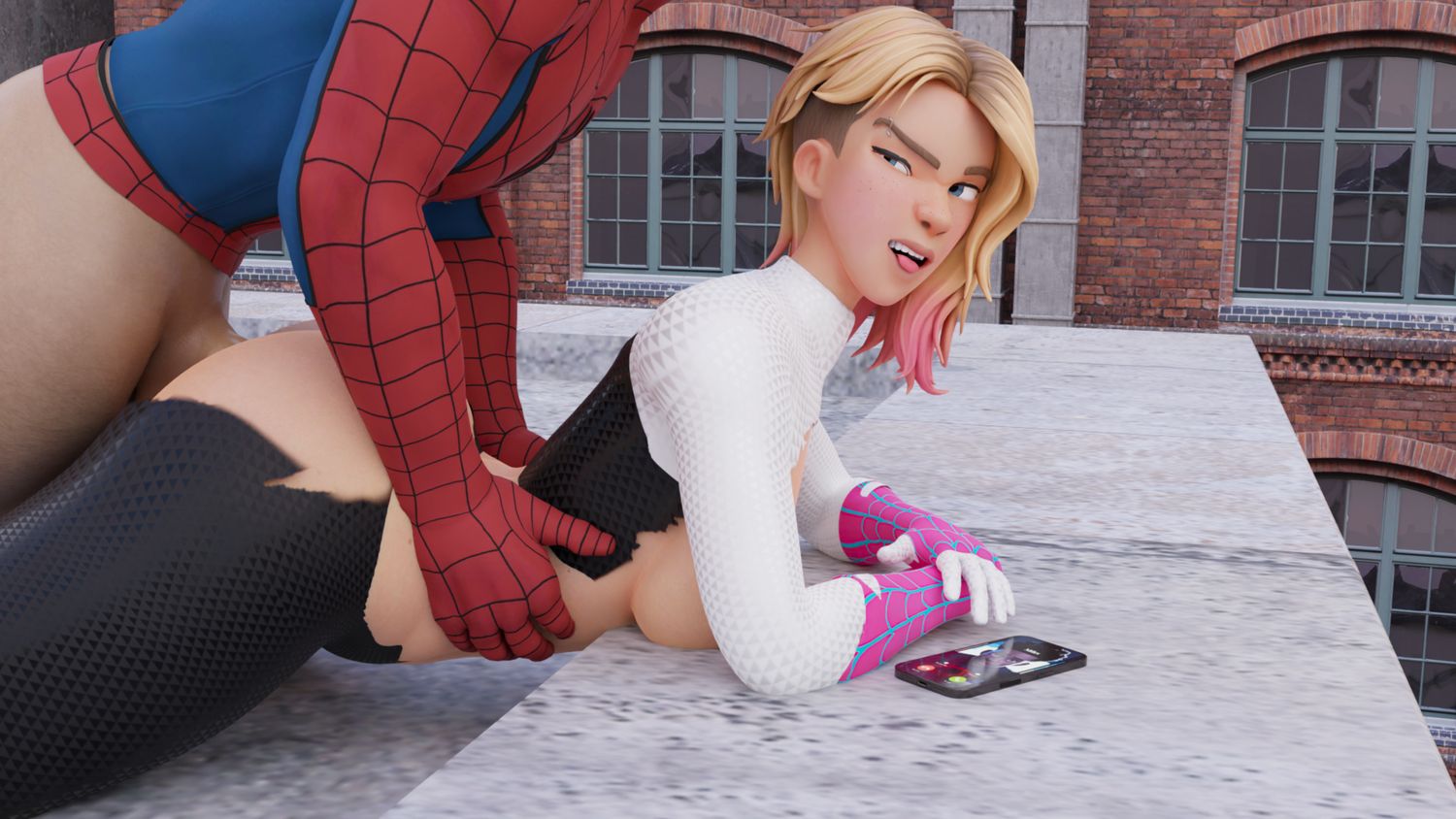 Gwen Stacy and Spider-Gwen Anal Sex Sex