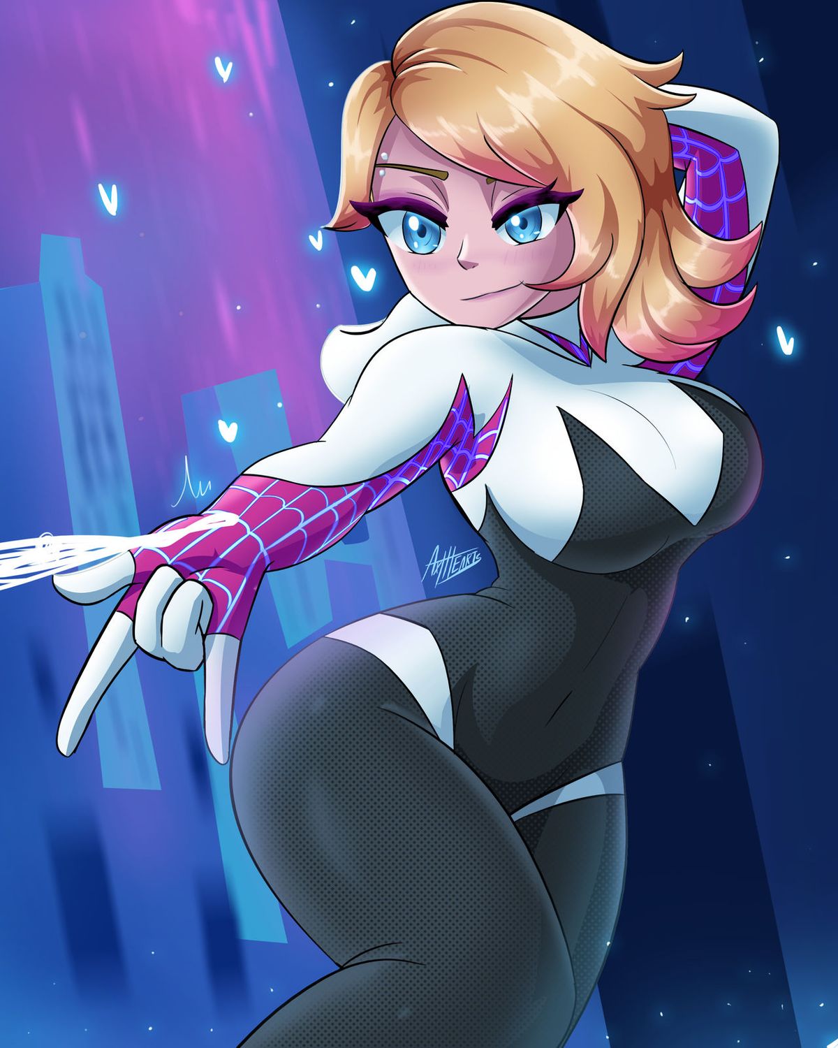 Gwen Stacy and Spider-Gwen Big Breast Muscular Female Thick Ass