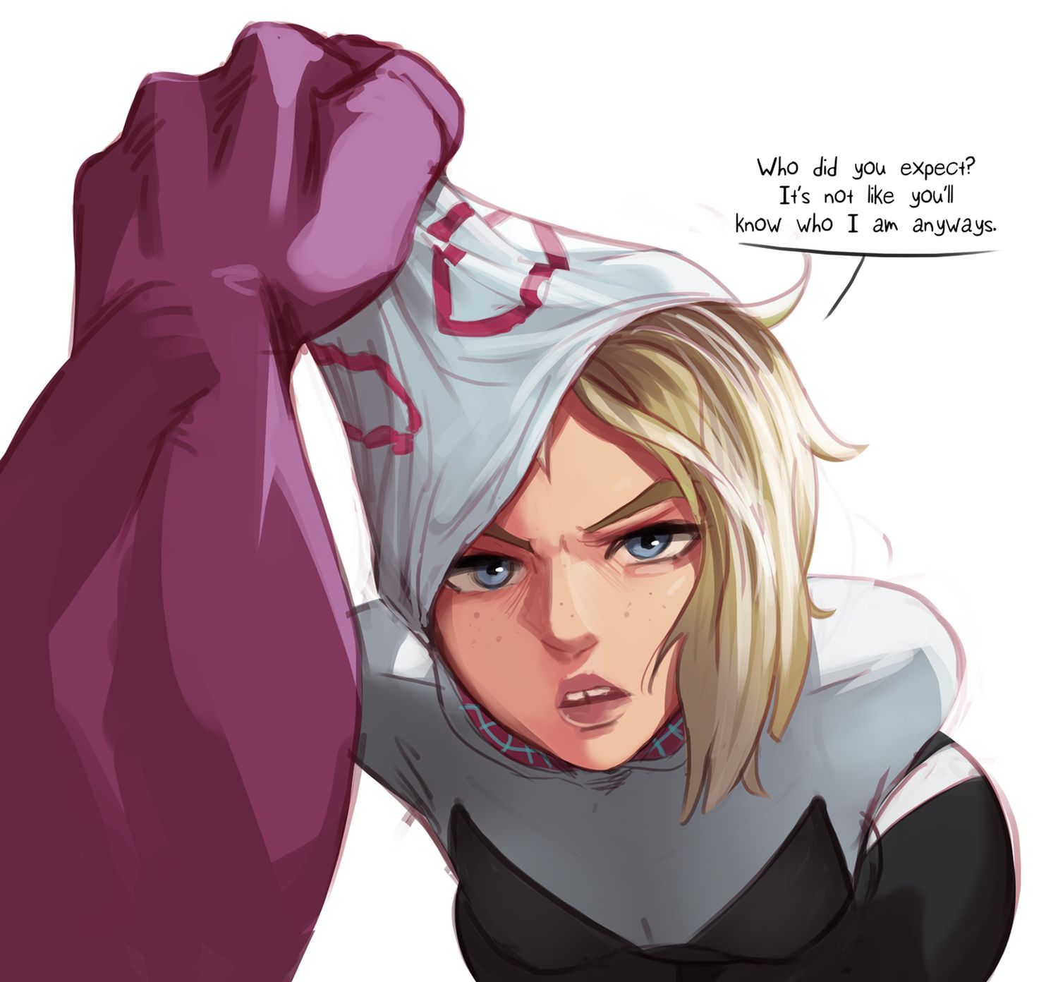 Gwen Stacy and Spider-Gwen Superheroine Blonde Pov Bondage