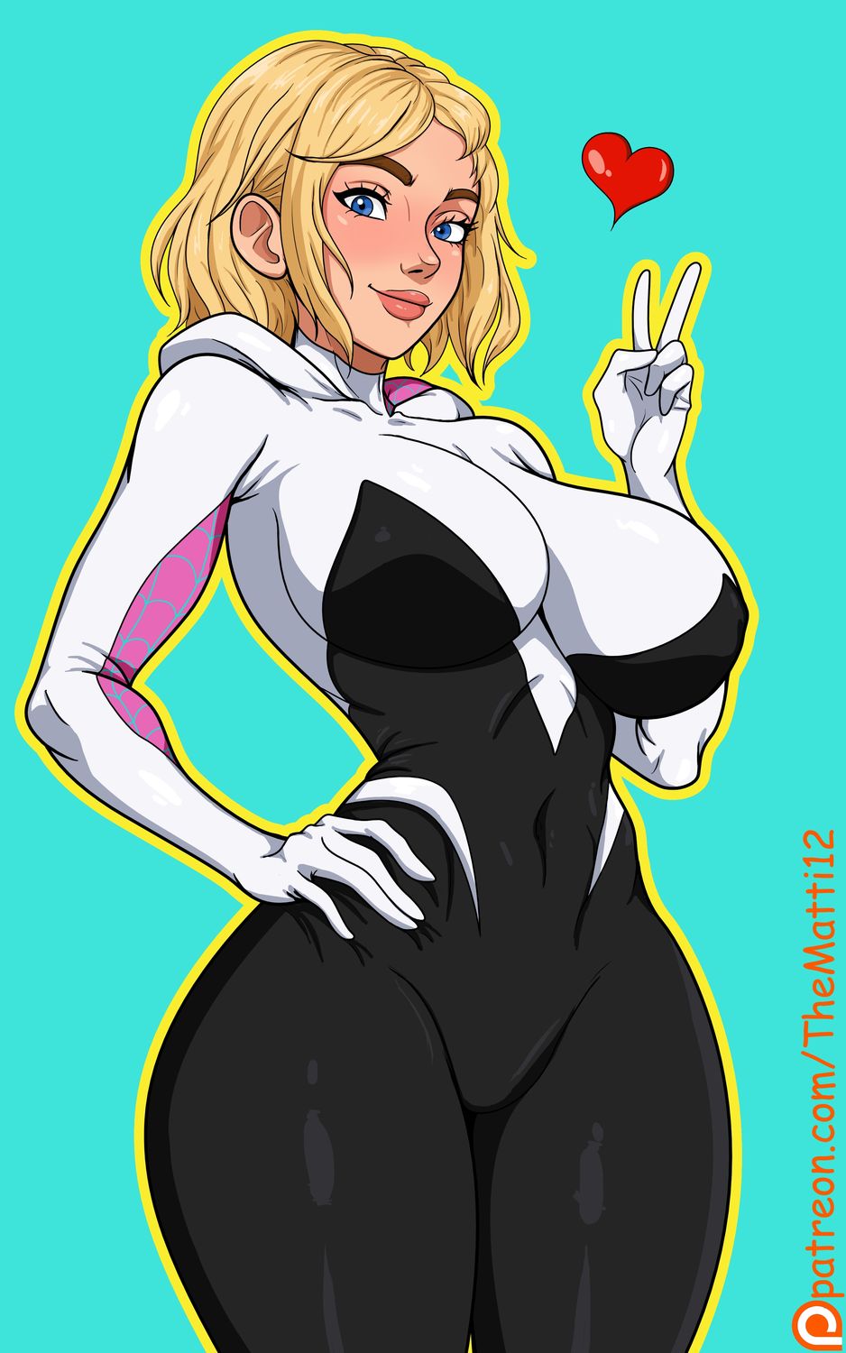 Gwen Stacy and Spider-Gwen Thick Ass Big Breast Female Only Blonde