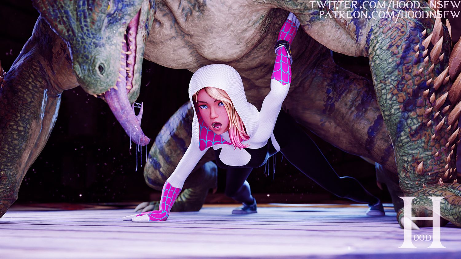 Gwen Stacy and Spider-Gwen Vaginal Penetration Monster