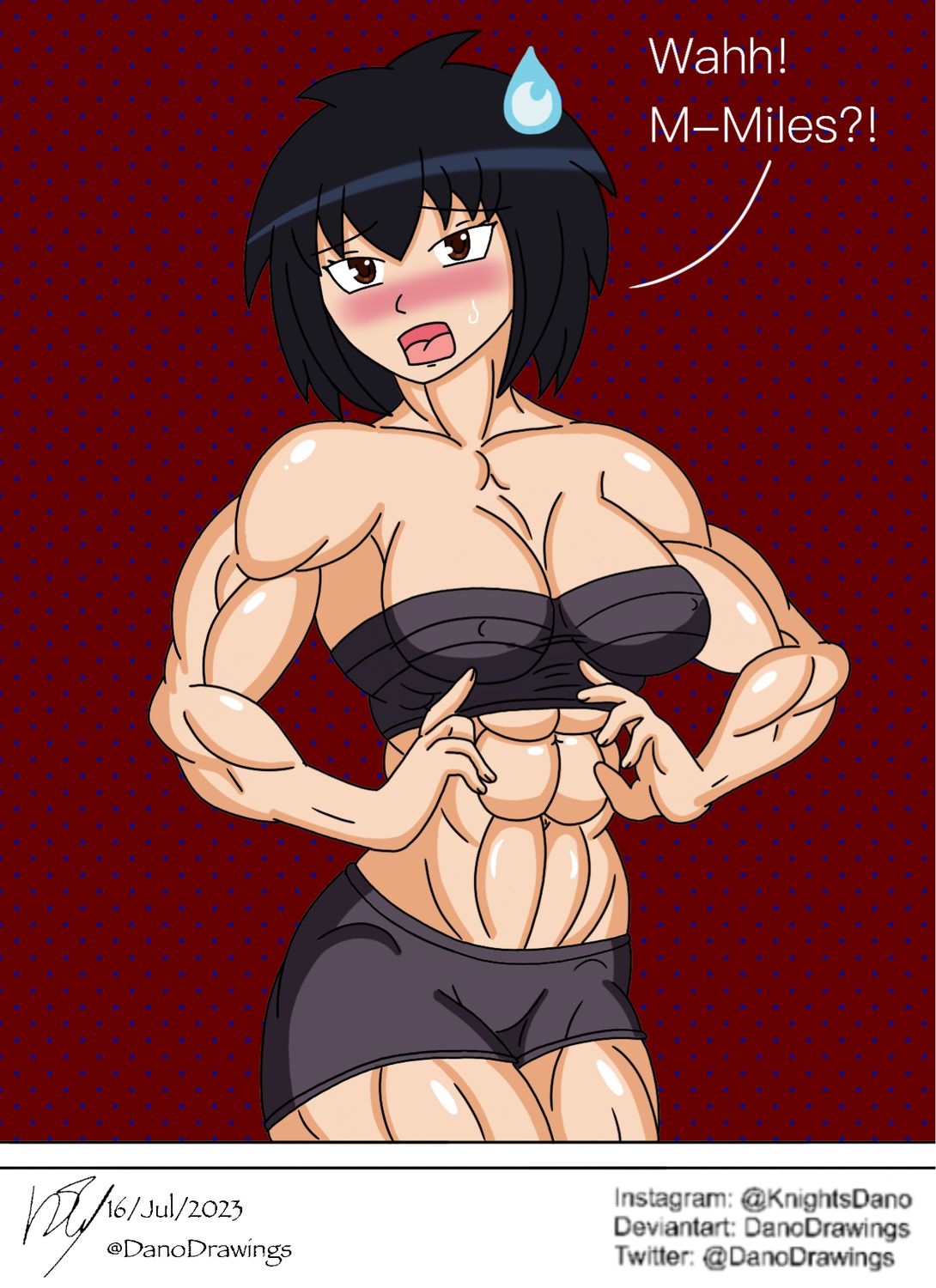 Miles Morales and Peni Parker Muscular Female Muscle