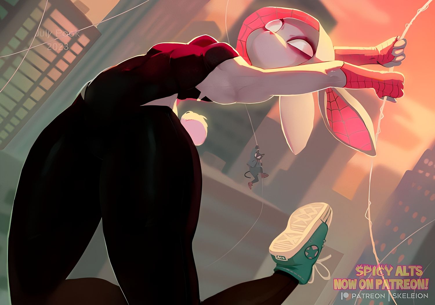 Miles Morales and Spider-Gwen Furry