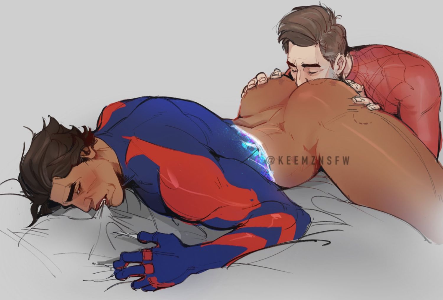 Peter Parker and Miguel O’Hara Interracial Muscular Dark Skin