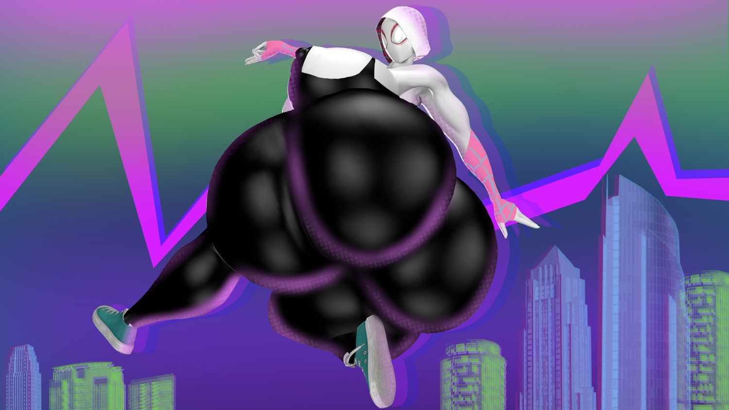 Spider-Gwen and Gwen Stacy Big Breast Huge Ass Solo Female Only